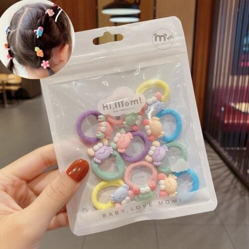 Pезинки для волос Kids Hair Accessories 10/14PCS Elastic Hairope резинка из волос Ties Hairband ободок для волос Gumki do wlosow