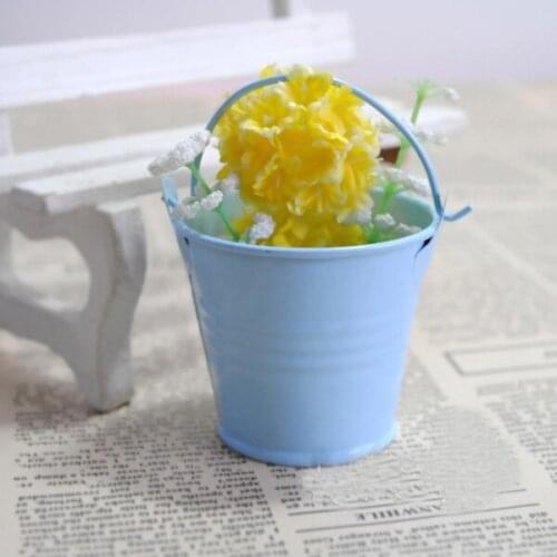 10X Blue Baby Shower Favors Candy Boxes For Wedding Small Mini Round Tin Candy Buckets Colored Metal Buckets Wedding Candy Box