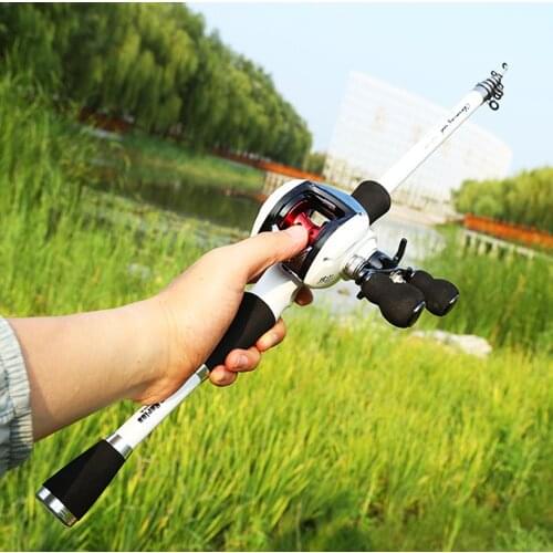 Ultralight carbon fiber bait casting fishing rod portable short travel pole telescopic boat rock spinning stick 1.8-2.4m