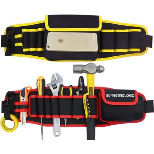 600D Waterproof Oxford Cloth Waist Tool Organizer Multi-Pockets Tool Bag Waist Electrician Tool Bag Oganizer Adjustable Buckle