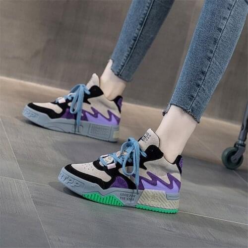 Sports Shoes Womens 2021 New Autumn And Winter High-Top Fashion Casual Lace-Up Comfortable Inner-Increasing Thick Bottom Shoes