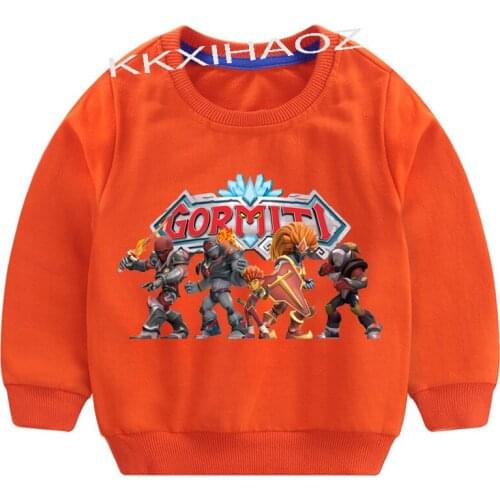 2-11Y Spring Autumn Game Gormiti Hoodie Kids Full Sleeve Pullover Sweatshirts Boys Hoodies Sport Costumes Girls Casual Outwear