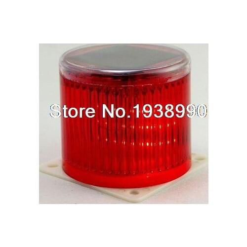 1)Red Solar Flasher LED Warning Beacon Light Operated Water Proof Marine Boat