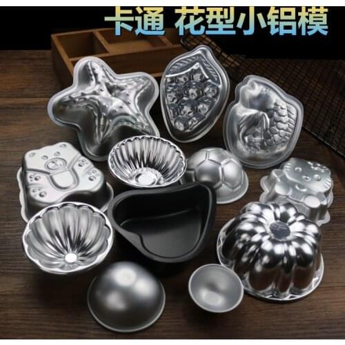 1pcs Small cartoon aluminum alloy cake mould pudding mold