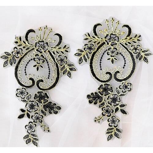 10pcs/ lot car bone embroidered lace patches lace applique for weeding dress decoration formal dress custume accessory