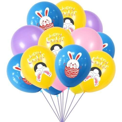 16pcs Happy Easter Balloon Spring Rabbit Buuny Egg Latex Balloons for Easter Baby Shower Party Decoration Party Supplies