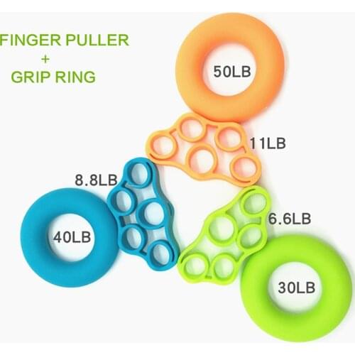 2Pcs/set Hand Gripper Grip Silicone Ring Hand Resistance Band Finger Stretcher-Exercise Forearm Wrist Training Carpal Expander