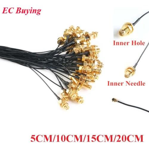 5pcs SMA Connector SMA to IPX Adapter Cable WIFI/GSM/3G/GPS/4G Module Cable Pigtail Cable 1.13mm Female Inner Hole Inner Needle