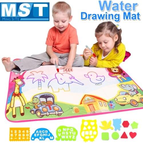 86*57CM Animal Magic Water Drawing Mat Cartoon Coloring Carpet Magic Pen Kids Painting Set Learning Educational Toys Doodle Mat
