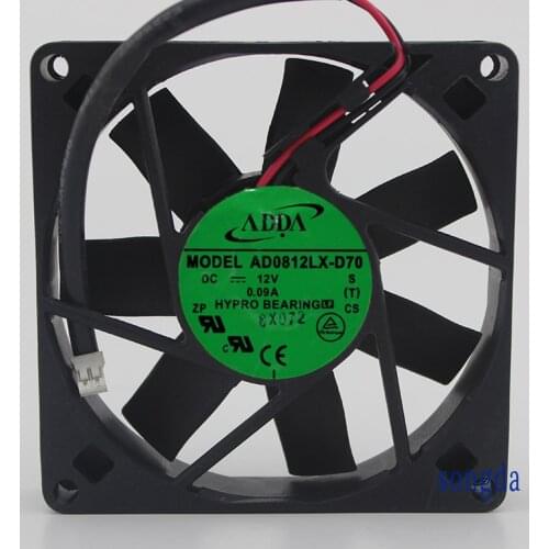 ADDA 8015 AD0812LX-D70 DC 12V 0.09A 80x80x15mm 8CM 2-wire silent Server Square cooling fan