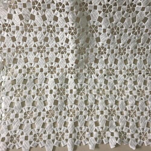 2y African Cord Lace Fabrics 2018 High Quality Guipure Lace Fabric For Women Dress Nigerian Water Soluble Embroidery Lace Fabric