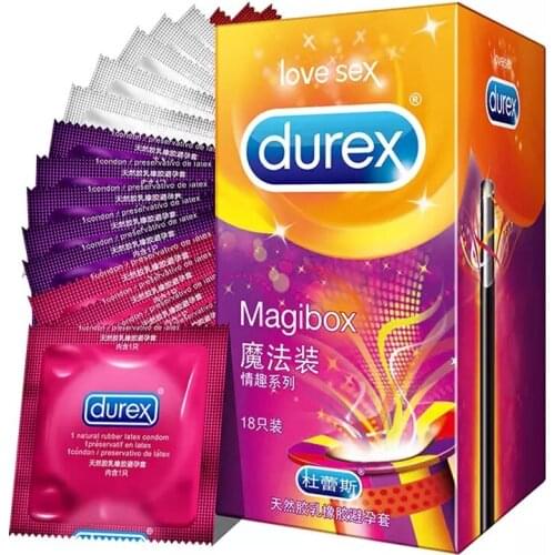 Durex Magic Condoms 4 Style Large Particles Ice Fire Ultra Thin Natural Latex Penis Condom Adult Intimate Goods Sex Toys for Men
