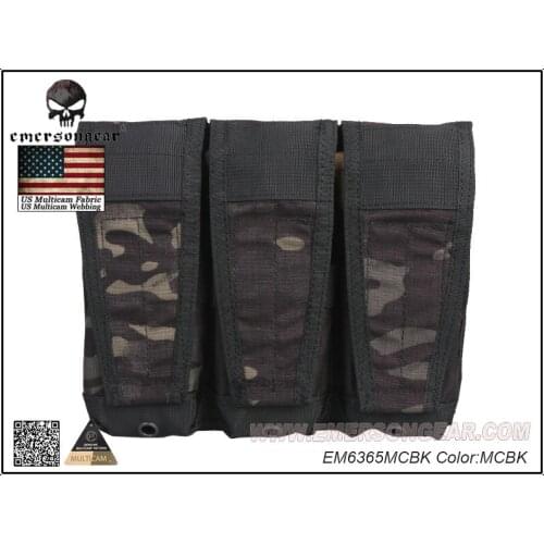 EMERSON Molle Tactical Airsoft Flap Triple Magazine Pouch For AVS Vest Military Bag EM6365