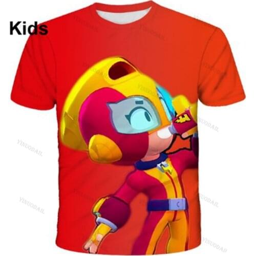 Browlers Max Sandy and Star,Cartoon Tops Baby Mr.P 8 To 19 Years Kids Shirt Shooter Game Leon 3D T-shirt Boys Girls Clothes