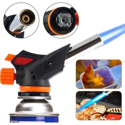 509C Gas Torch Flamethrower Automatic Multifunctional Piezo Lgnition Spray Gun Camping Welding BBQ Travel Flame Gun