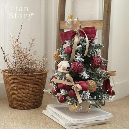 GY Christmas Decorations Gift Mini Christmas Tree Luminous Small Tree 61 DIY Creative Christmas Decoration with Lights