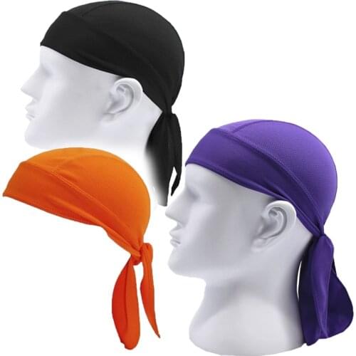 Fashion Motorcycle Bandana Hair Scarf Fitted Tied for Men Women Pure Color Biker Head Wrap Long Tail Turban Hat Hair Accessories