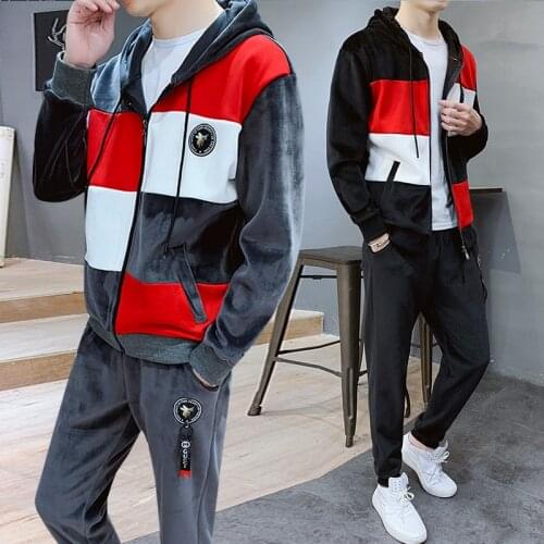 Muske Jakne Sweatshirt Pant 2 Piece Set Suits Streetwear Mens Sets Jackets+Pants Hooded Trainingspak Mannen Tracksuit Men