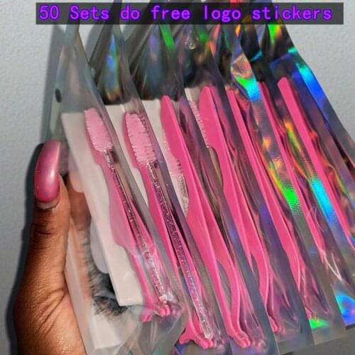 Rainsin 10/20/30/50/100 Wholesale 25mm Mink Lashes 5D Mink Eyelashes Free Packaging Brushes Tweezers Eyelashes Set In Bulk