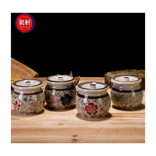 Sugar salt seasoning cans ceramic glaze antique suit creative Japanese hand