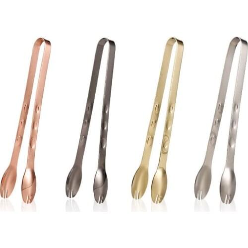 Ice Cube Tong Cube Sugar Tongs Mini Metal Kitchen Food Serving Clip New Stainless Steel Bar tool Kitchen Accessories