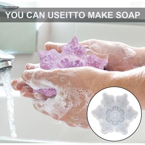 3D Snowflake Star Silicone Mold Christmas Ornament Chocolate Soap Mould Candle Soap Base Shapes Polymer Cake Mold DIY Craft Tool