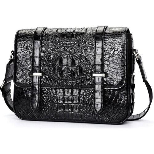 High Grade Crocodile Leather Messenger Bag mens handbag European and American Casual Shoulder bag Quality Crocodile Skin Bag 50