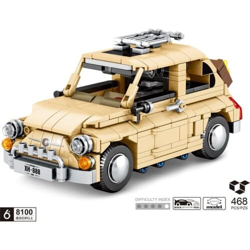 Technical germany brand classic Vintage car Beatle building block das auto model bricks pull back vehicle toys collection