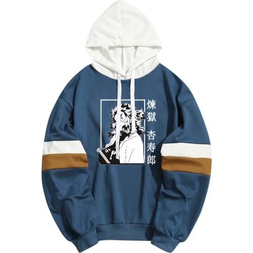 Anime Quality Hoodie Demon Slayer Streetwear Rengoku Kyoujurou Hoodies Men Women Fleece Sweatshirt Harajuku Pullover Dropship
