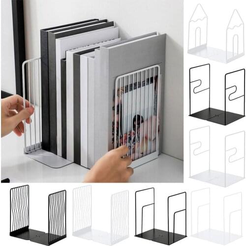 Iron Desktop Table Bookends Book File Storage Holder Office School Stand Rack