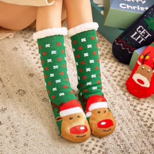 1 Pair Unisex Christmas Socks Womens Kids Funny Santa Elk Stockings Creative Winter Warm Comfortable Socks Gifts Thermal Socks