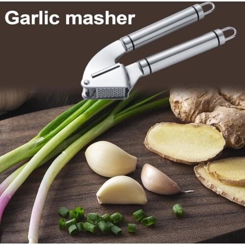 304 Stainless Steel Garlic Press Garlic Masher Fine Polished Mirror Ergonomic Kitchen Creative Mini Portable Tool