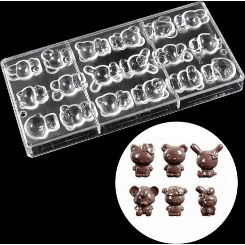 3D Cartoon shape Chocolate Mold Candy Polycarbonate Mould kitchen baking tools