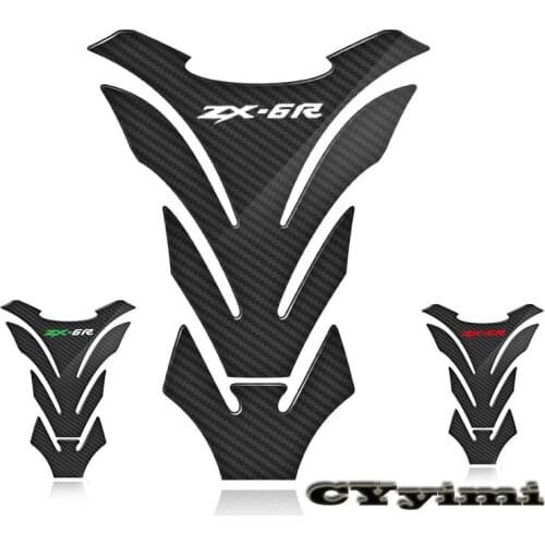 3D Carbon Fiber Motorcycle Fuel Tank Pad Cover Protector Decal Stickers For Kawasaki ZX6R ZX-6R ZX 6R