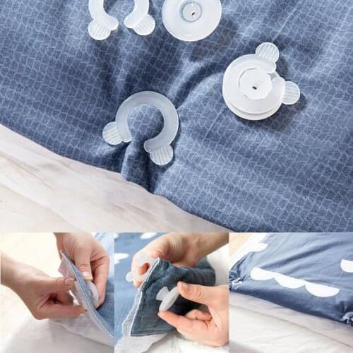 4Pcs Blankets Quilt Cover Clips Fasteners Clip Fixer Plastic Comforter Bed Duvet Donuts Gripper Holders Tool Parts Of Bed Hot