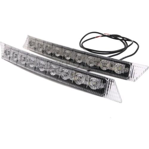 40GF 2 x 9 LED Car DRL Driving Daytime Running Lamp White &Amber Turn Signal Light