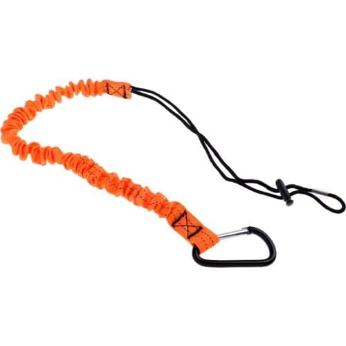 43" Elastic Fishing Rod Paddle Leash Safety Rod Leash Clip Kayak Accessories