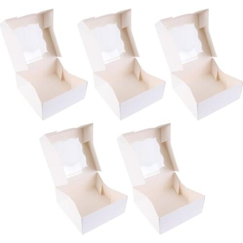 5pcs Delicate Window Pastry Dessert Packing Boxes Cake Wrapping Boxes
