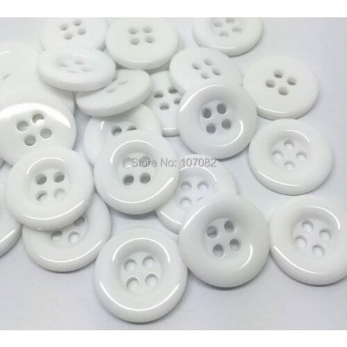 50pcs White 18mm Round Resin Buttons Clothing Sewing Button Embellishments Scrapbooking Cardmaking