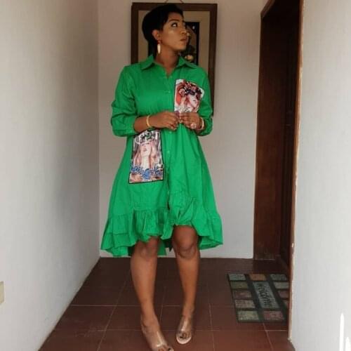 African Dresses For Women Africa Clothing New African Design Bazin Long Sleeve Dashiki Dress For Lady Beauty Image Shirt Dress