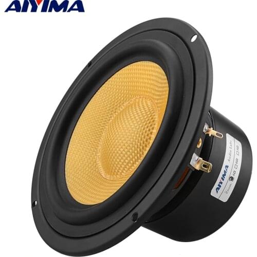 AIYIMA 1Pcs 5.25 Inch Audio Speaker 4 8 Ohm 100W Mid Bass Speaker Column Woofer Fiberglass Cone Home Theater For Bookshelf DIY
