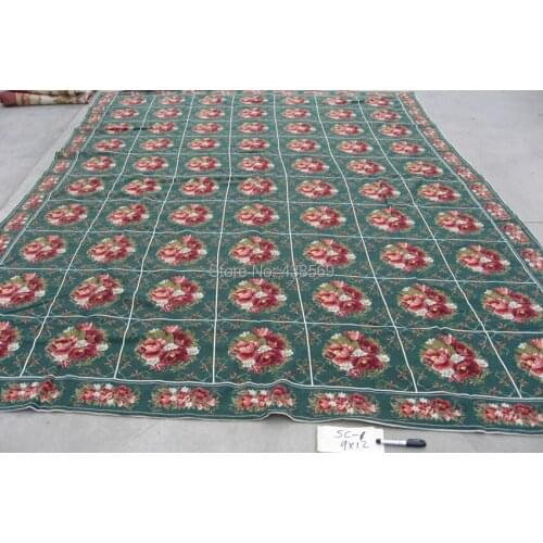 Free shipping handmade needlepoint woolen rugs high quality 9'x12' cheap prices for HOME DECORATION
