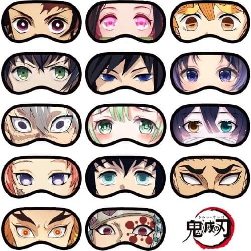 Devils Blade Eyeshade Tanjirou Nezuko Blackout Eye Mask Demon Slayer Kimetsu No Yaiba Cartoons Animation Peripheral Nap Eyehead