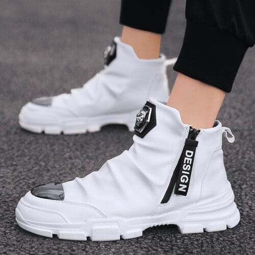 Men Autumn Winter ankle boot pu leather fashion snow boots brand designer high top men sneakers shoes botas hombre dress oxfords