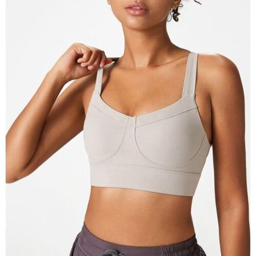 Yoga Bra Women Back Buckle Fixed Chest Pads Sports Bra Soft Nylon Fitness Running Bra Female Workout Underwear Yoga Clothing