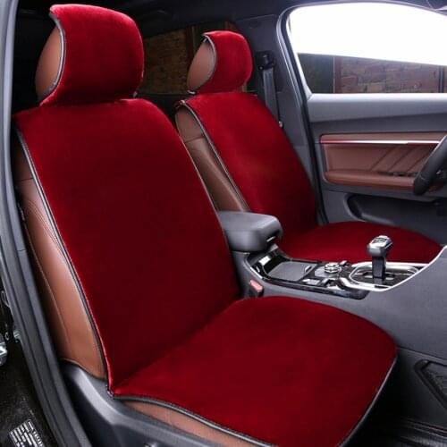 1 Rear/ 2 Front Seat Cushion Artificial Plush Car Seat Cover Universal Winter Warm Automobile Chair Mats Automotive Interior
