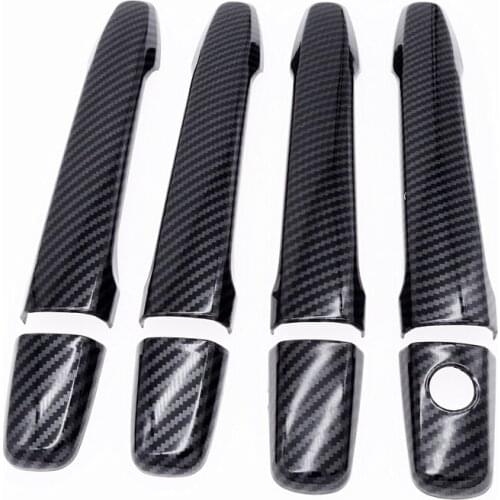 1 Set Carbon Black Silver Car Exterior Door Handle Cover for Mitsubishi Lancer EX Evolution X 08-17 Styling Decor Accessories