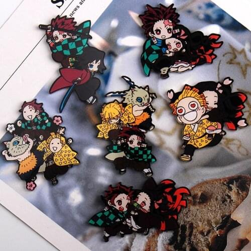 Demon Slayer: Kimetsu no Yaiba Cartoon Icons on The Pin Kawaii Icon Badge Bacges on Backpack Badges for Clothing Acrylic Badges