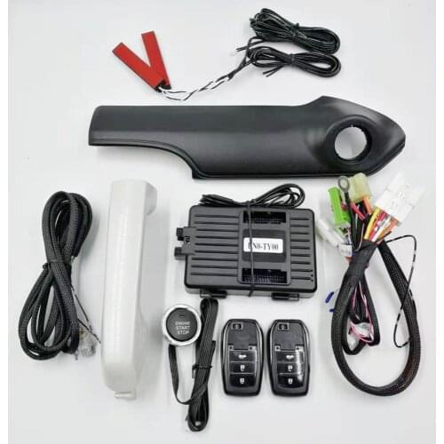 For New Toyota PRADO Car Add push button start stop remote control system and PKE Keyless Entry system with panel Year 2018-2019
