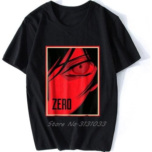 Men T-shirt Code Geass Shirt Lelouch Zero T Shirt Men O-neck Short Sleeve Tshirt Cotton Tees Streetwear